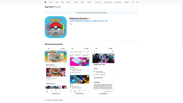 Pokémon Events App Released for iOS and Android Devices